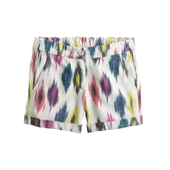 SALE J Crew Watercolor Ikat Short City Fit Cuffed - Picture 2 of 9
